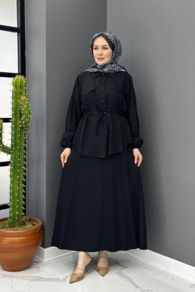 İnci Etekli Takım - Siyah