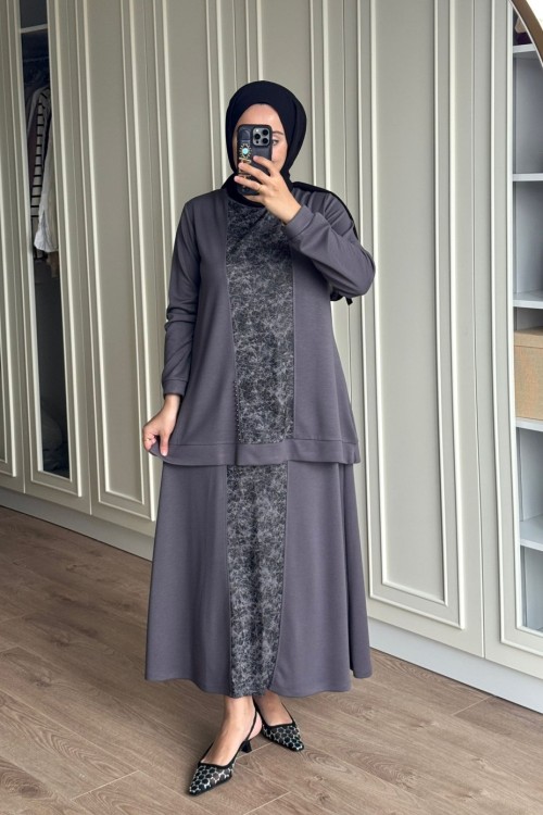 Işılay Etekli Takım - Gri