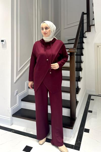 Lazer Kesim Oysho Takım - Bordo