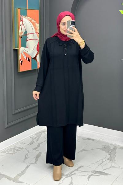 Liva Taşlı Takım - Siyah