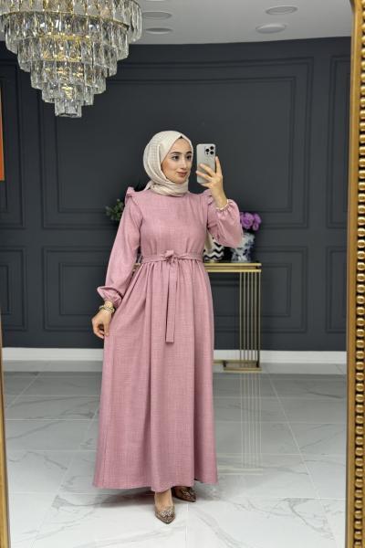 Lotus uzun elbise - pembe