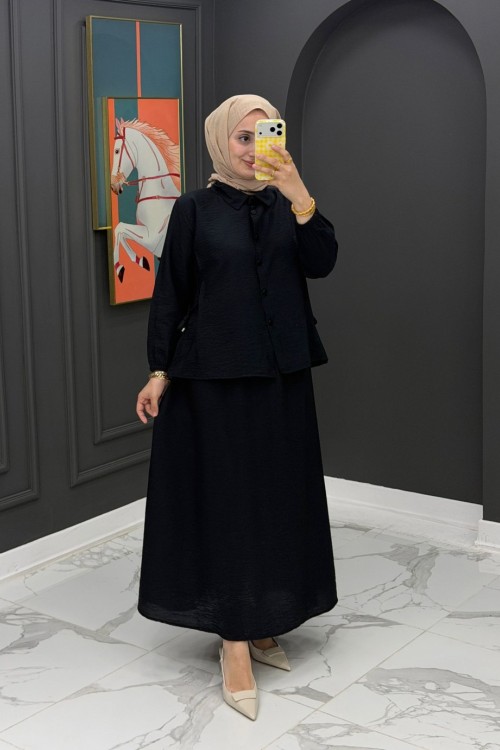 Maya Etekli Takım-Siyah