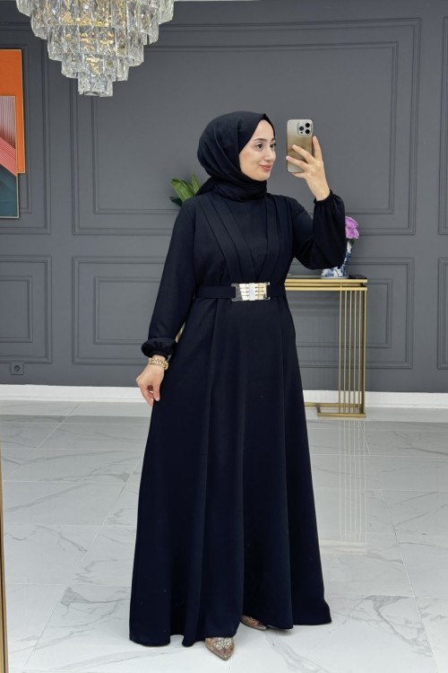 Milla tesettur abiye - siyah