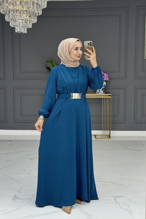 Milla tesettur abiye - petrol