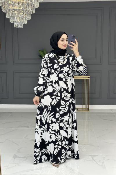 Miray tesettur elbise - siyah