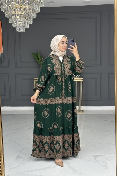 mücella elbise - zümrüt