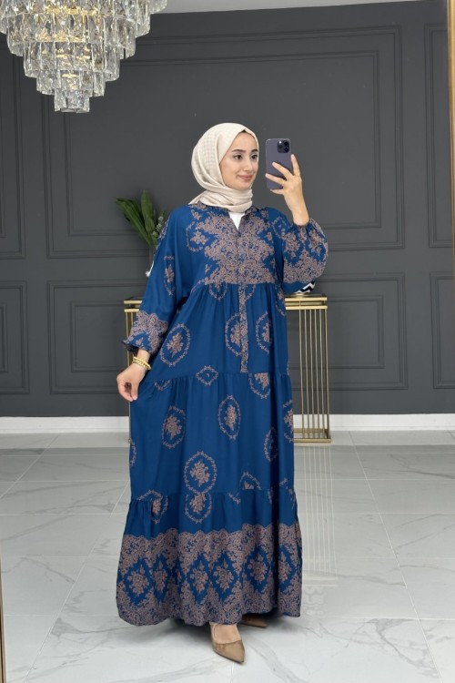 mücella elbise - mavi