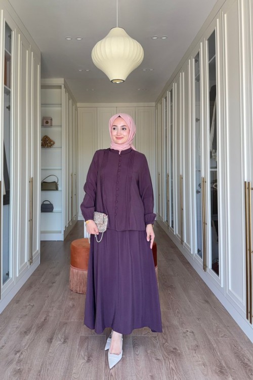 Müjde Etekli Takım- Mürdüm