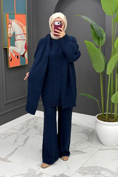 Neva Atkılı Triko Takım -  Lacivert