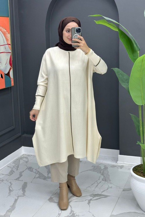 Pınar Triko Tunik - Krem