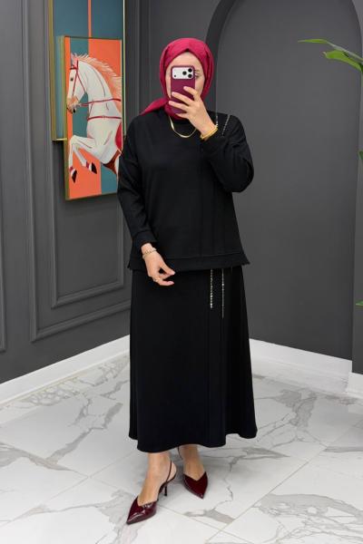 Piraye Etekli Takım - Siyah