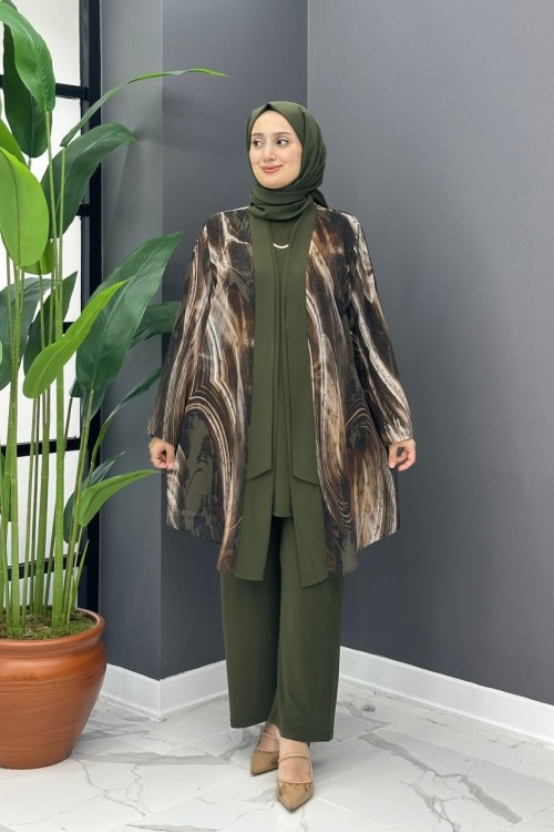 Ruken Üçlü Takım - Haki