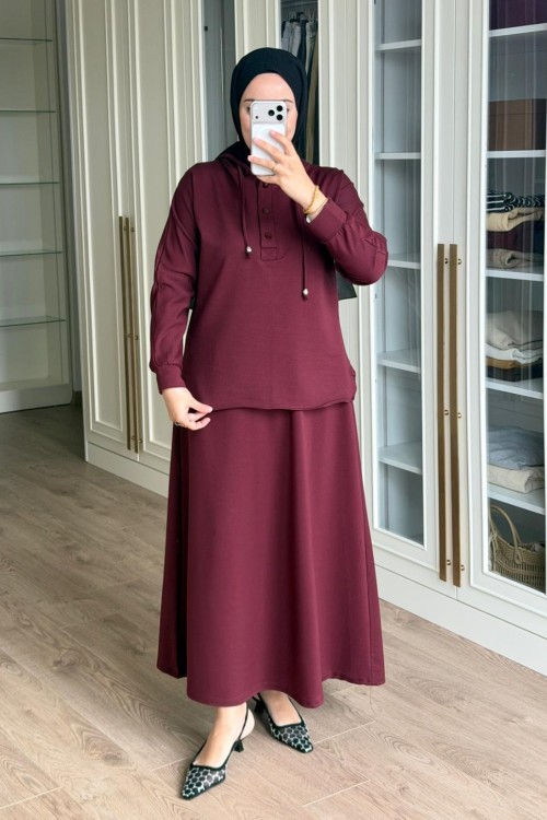 Rukiye Etekli Takım - Bordo