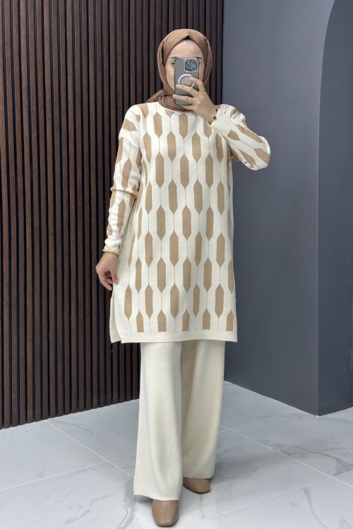 Selen Triko Takım - Krem