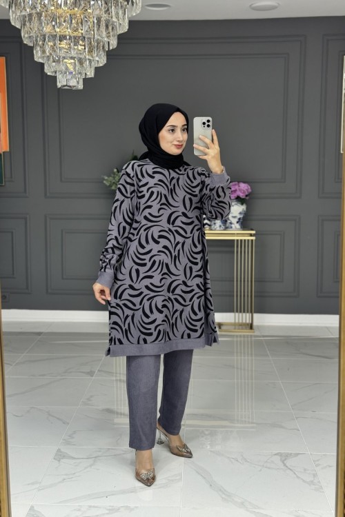 Simge tesettur takım - gri