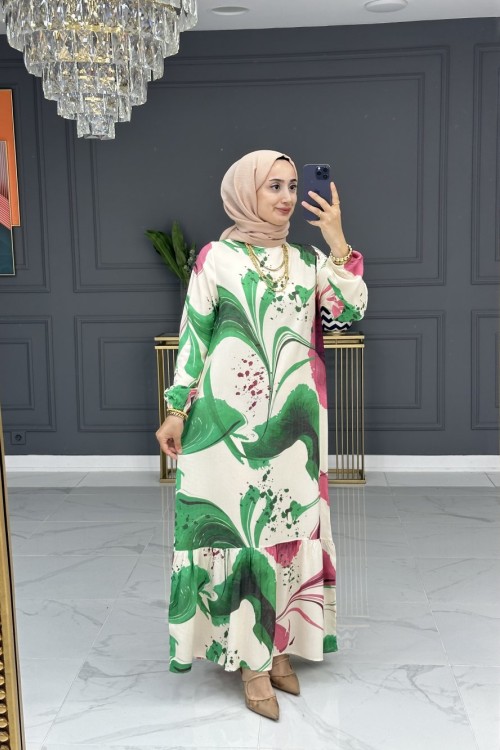 Ümmü Elbise -Yeşil