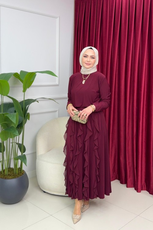 ALAZ ETEKLİ TAKIM - BORDO