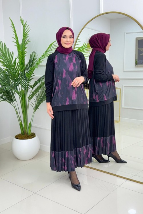 ASİYE ETEKLİ TAKIM - SİYAH