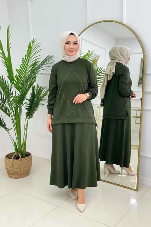 ASMİN ETEKLİ TAKIM - HAKİ