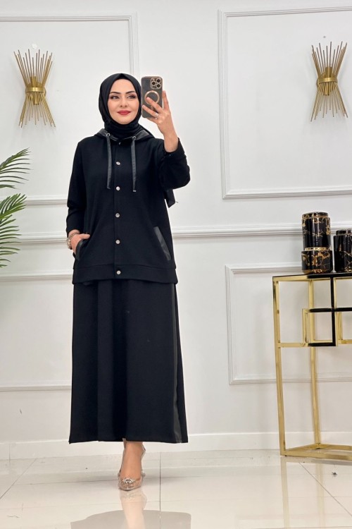 ASYA ETEKLİ TAKIM-SİYAH