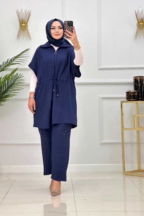 AYLA YELEKLİ TAKIM-LACİVERT