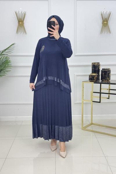 AYTÜL ETEKLİ TAKIM-LACİVERT