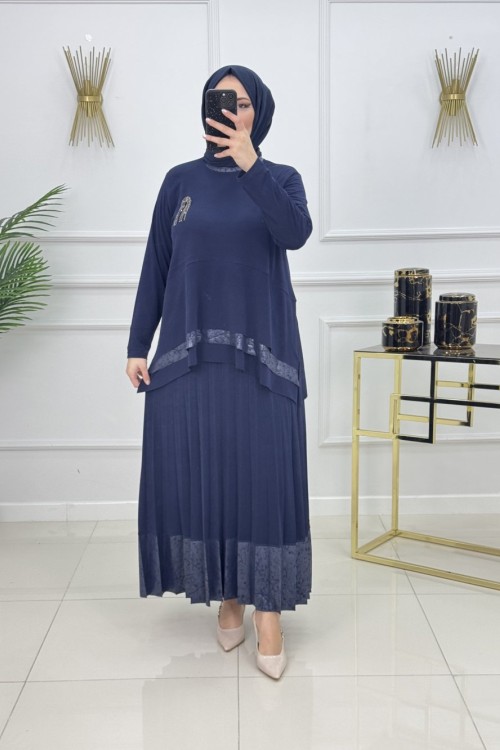 AYTÜL ETEKLİ TAKIM-LACİVERT