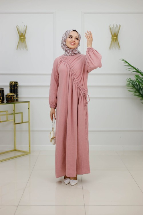 BANU MÜSLİN BÜZGÜLÜ ELBİSE-PUDRA