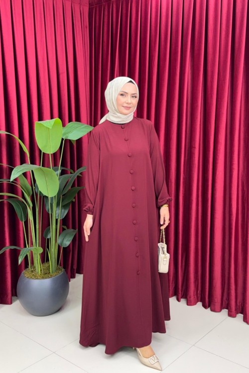 BİHTER ELBİSE - BORDO