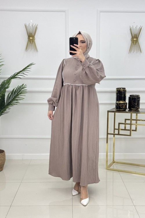 BİNNAZ MÜSLİN ELBİSE-VİZON