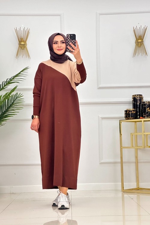 BUKET TRİKO TUNİK-KAHVERENGİ