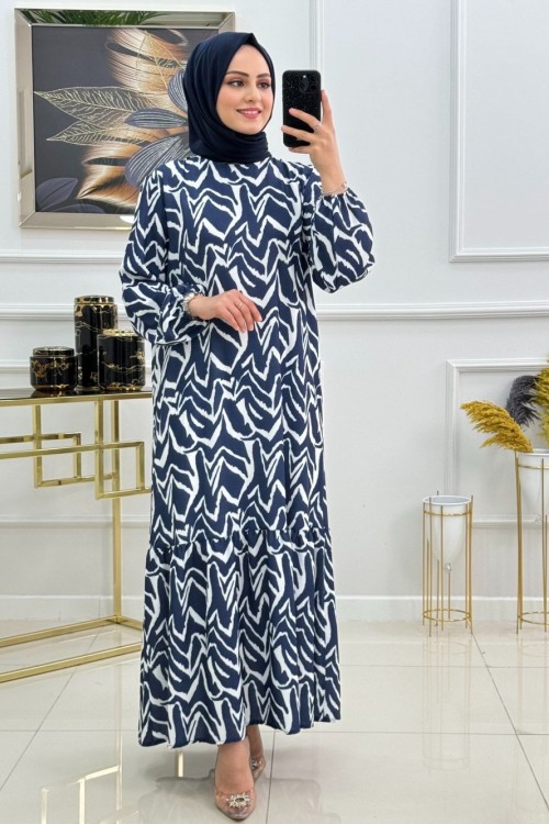 ÇİĞDEM ELBİSE-LACİVERT