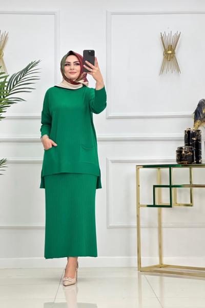 DEMET ETEKLİ TRİKO TAKIM-ZÜMRÜT