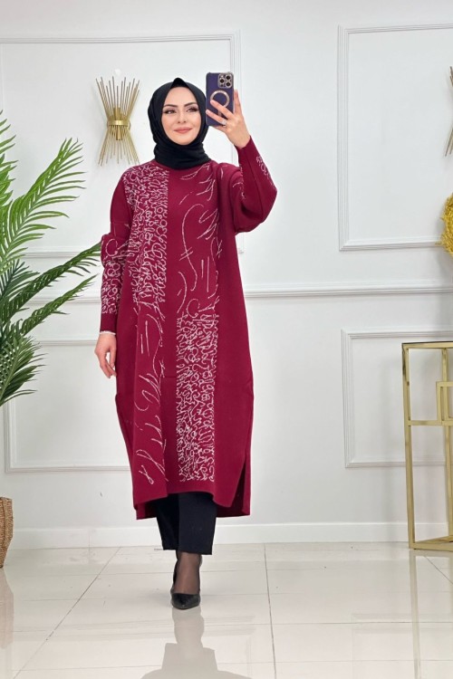 DİDEM TRİKO TUNİK-BORDO