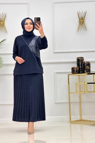 DİLARA ETEKLİ TAKIM-LACİVERT