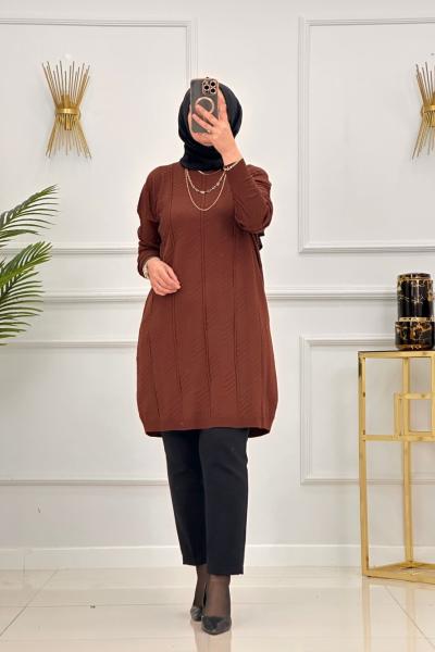 ECE TUNİK-KAHVERENGİ