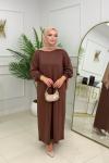 ELSA OYSHO ELBİSE - KAHVERENGİ