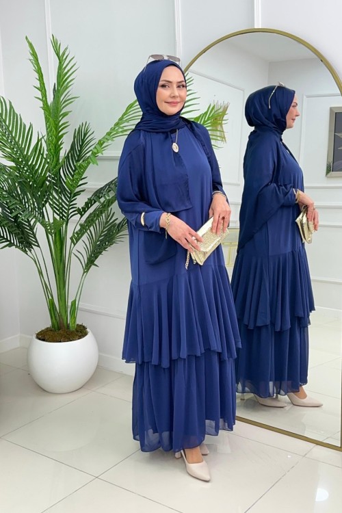 FÜSUN ELBİSE - İNDİGO MAVİ
