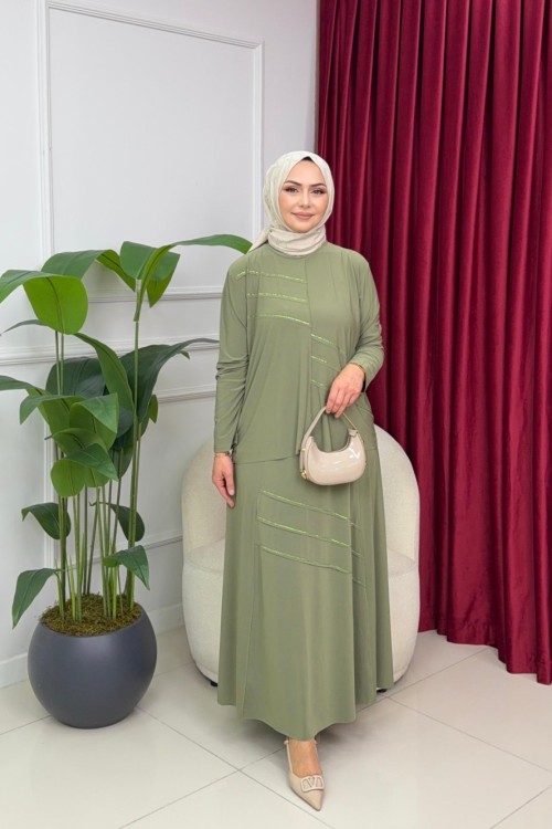 GÜLBEN ETEKLİ TAKIM - MİNT YEŞİLİ