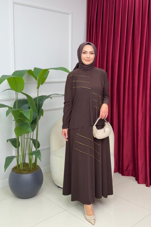 GÜLBEN ETEKLİ TAKIM - ACI KAHVE