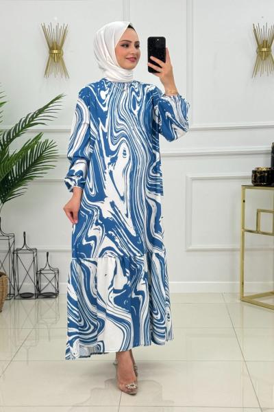 GÜLÇİN ELBİSE -MAVİ