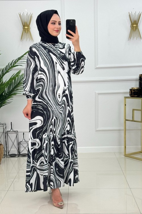 GÜLÇİN ELBİSE-SİYAH