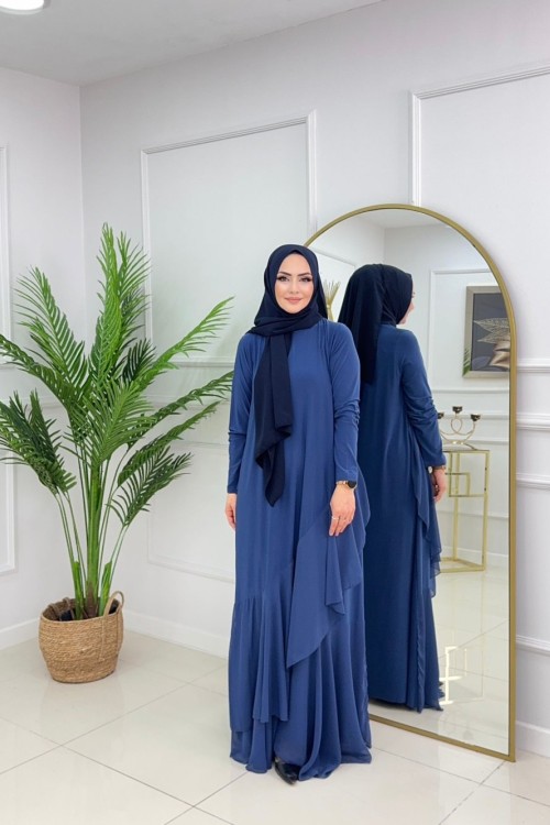 GÜLFEM ELBİSE-İNDİGI MAVİ