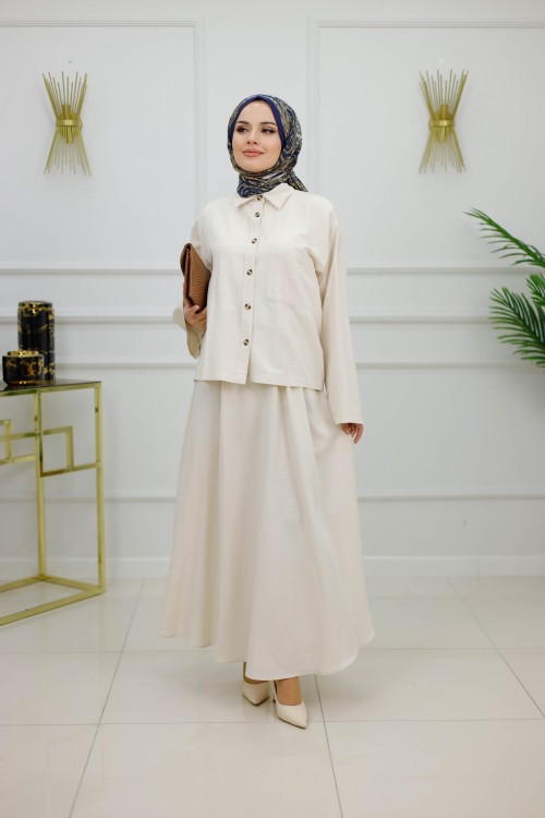 GÜNEŞ ETEKLİ TAKIM-KREM