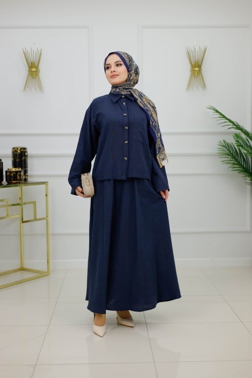 GÜNEŞ ETEKLİ TAKIM-LACİVERT