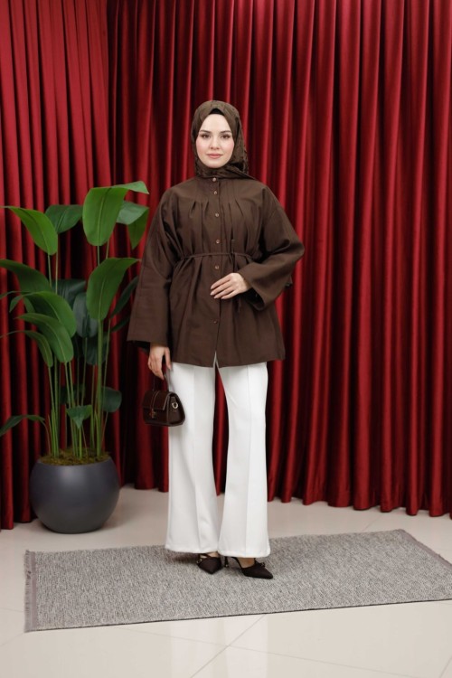 HOLA GÖMLEK - KAHVERENGİ