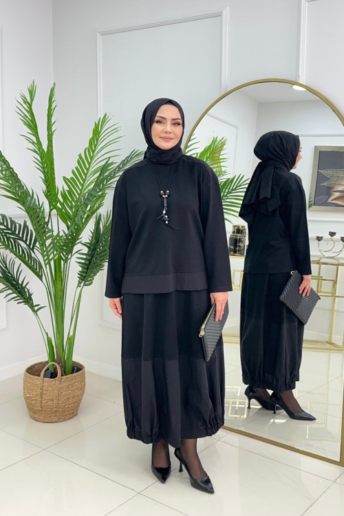 HÜLYA ETEKLİ TAKIM - SİYAH