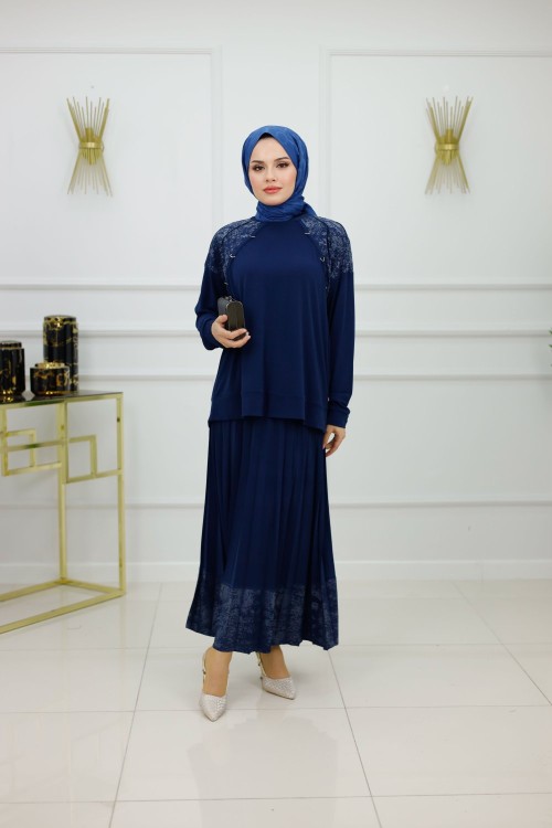 İMREN ETEKLİ TAKIM-LACİVERT