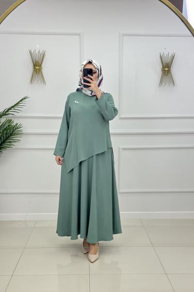 İPEK ETEKLİ TAKIM-MİNT YEŞİLİ