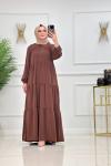 SEVİM ELBİSE - KAHVERENGİ
